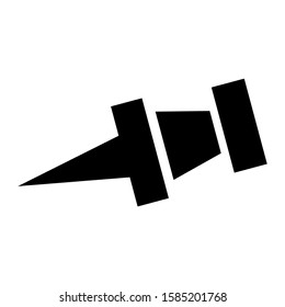 pushpin icon isolated sign symbol vector illustration - high quality black style vector icons
