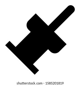 pushpin icon isolated sign symbol vector illustration - high quality black style vector icons
