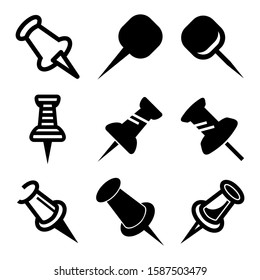 pushpin icon isolated sign symbol vector illustration - Collection of high quality black style vector icons
