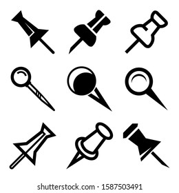 pushpin icon isolated sign symbol vector illustration - Collection of high quality black style vector icons
