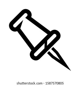 pushpin icon isolated sign symbol vector illustration - high quality black style vector icons