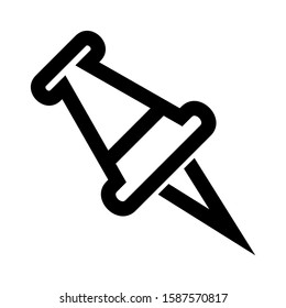 pushpin icon isolated sign symbol vector illustration - high quality black style vector icons