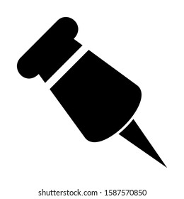 pushpin icon isolated sign symbol vector illustration - high quality black style vector icons