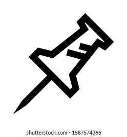 pushpin icon isolated sign symbol vector illustration - high quality black style vector icons