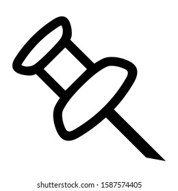 pushpin icon isolated sign symbol vector illustration - high quality black style vector icons
