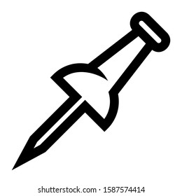 pushpin icon isolated sign symbol vector illustration - high quality black style vector icons
