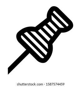 pushpin icon isolated sign symbol vector illustration - high quality black style vector icons
