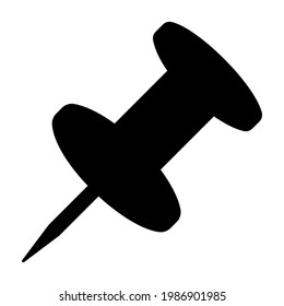 Pushpin icon isolated vector illustration. High quality black style vector icon