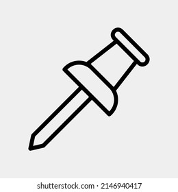 Pushpin-Symbol im Strichstil, Verwendung für die Website-Mobile-App-Präsentation