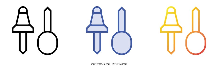 pushpin icon. Linear, Blue Fill and Gradient Style Design Isolated On White Background