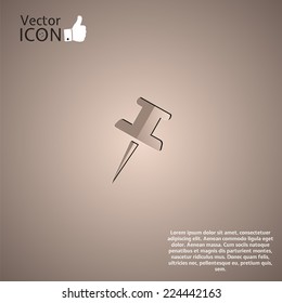 Pushpin icon on a background. Made in vector