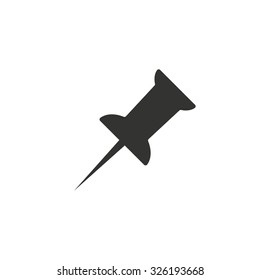 Pushpin  icon  on white background. Vector illustration.