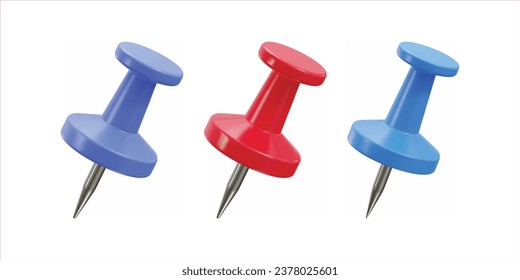pushpin icon set 3d render