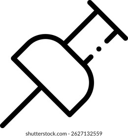 pushpin icon. Thin Linear Style Design Isolated On White Background