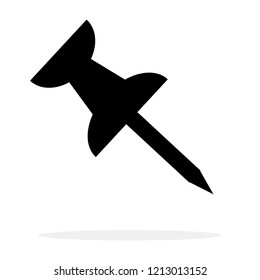 pushpin icon in trendy flat style on white background.