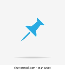Pushpin icon. Vector concept illustration for design.
