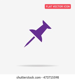 Pushpin icon. Vector concept illustration for design.