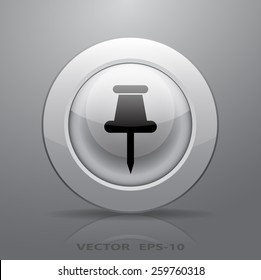 Pushpin icon, vector illustration