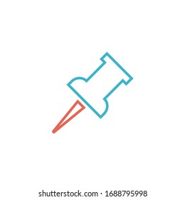 pushpin icon vector illustration line color style