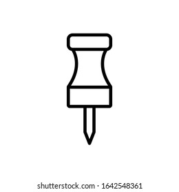 Pushpin icon vector outline style design