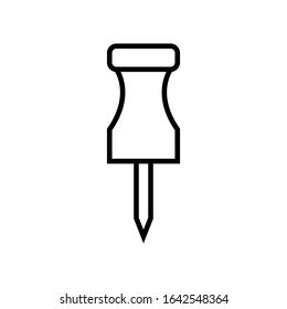 Pushpin icon vector outline style design