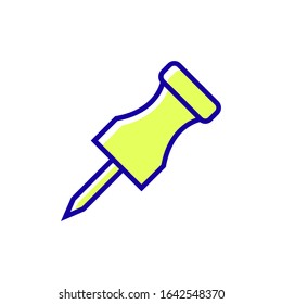 Pushpin icon vector outline style design
