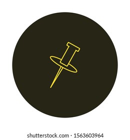 pushpin icon vector with simple shapes