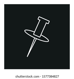 pushpin icon vector with simple shapes