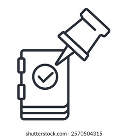 pushpin icon. vector.Editable stroke.linear style sign for use web design,logo.Symbol illustration.