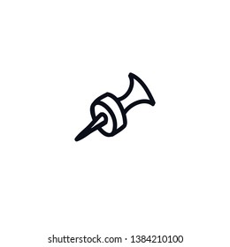 pushpin line doodle vector icon
