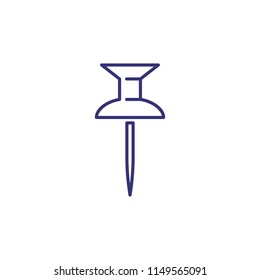 Pushpin line icon. Button, stationary, tool. Office concept. Can be used for topics like workplace, attachment, app design