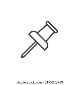 Pushpin line icon. linear style sign for mobile concept and web design. Thumbtack outline vector icon. Symbol, logo illustration. Vector graphics