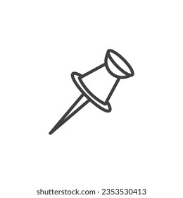 Icono de línea de anclaje. signo de estilo lineal para concepto móvil y diseño web. Icono de vector de contorno de chincheta. Fijar símbolo, ilustración del logotipo. Gráficos vectoriales