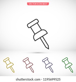 Pushpin line vector