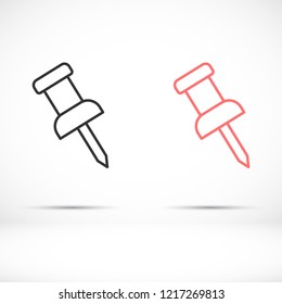 Pushpin line vector