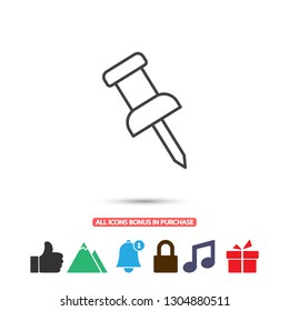 Pushpin line vector