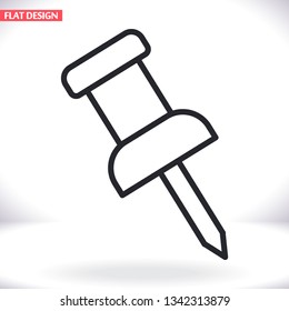 Pushpin line vector