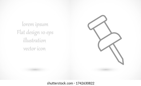 Pushpin line vector Flat Design JPG