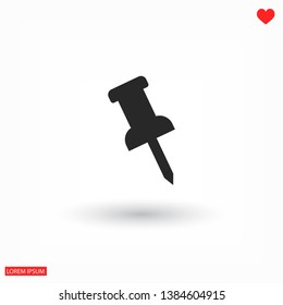 Pushpin line vector. lorem ipsum Flat Design JPG