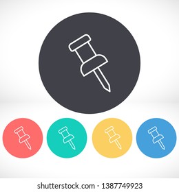 Pushpin line vector. lorem ipsum Flat Design JPG