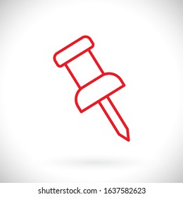 Pushpin line vector. lorem ipsum Flat Design JPG