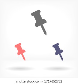 Pushpin line vector. lorem ipsum Flat Design JPG