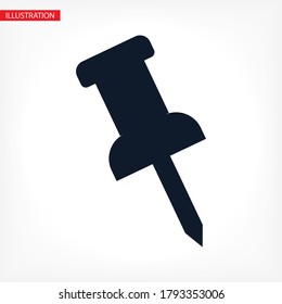 Pushpin line vector. lorem ipsum Flat Design JPG