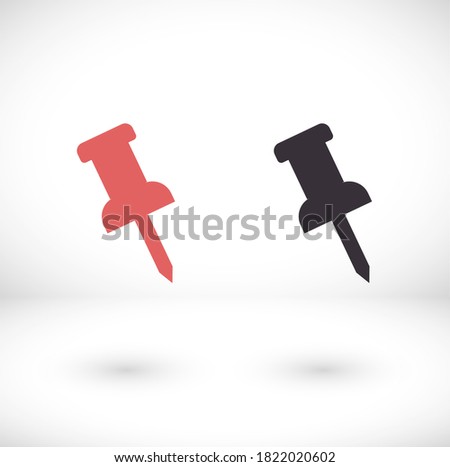 Pushpin line vector. lorem ipsum Flat Design JPG
