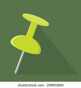 Pushpin on  background with shadow vector