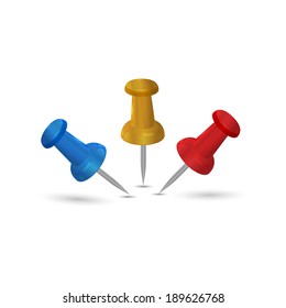 pushpin on a white background