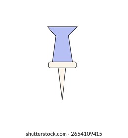 Pushpin Pastellfarbe Flat Vector Illustration