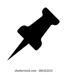 Pushpin, push pin, thumbtack pin flat vector icon for apps and websites