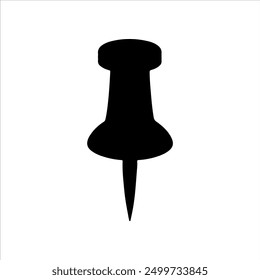Pushpin silhouette icon sign vector illustration design on white background.