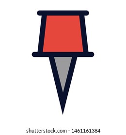 Pushpin. Simple Vector Color Icon.